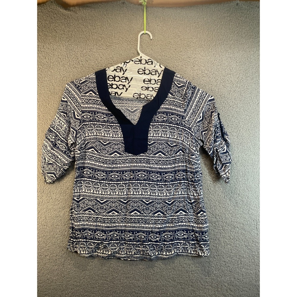 Cato  Top Womens 18/20W  Short Sleeve‎ Artsy Geometric  Blouse